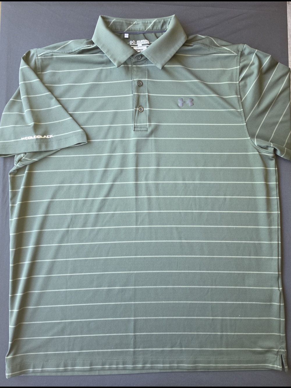 Under Armour Men’s Dark Forrest Green Striped Polo